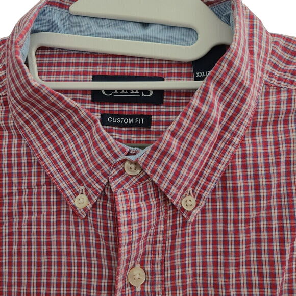 Chaps Custom Fit Mens Button Down Shirt Multicolor Size XXL Cotton Blend Logo - Picture 1 of 11
